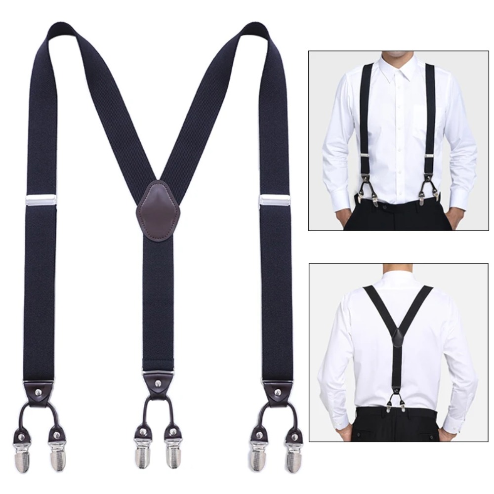 Suspender Clip Formal - Vintage bretels voor mannen bruiloft formeel