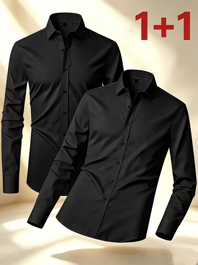 Men'S Semi Formal Office Wear - Lente/Herfst Kleding Knoopshirt Semi-formele Kantoorkleding Handwasbaar