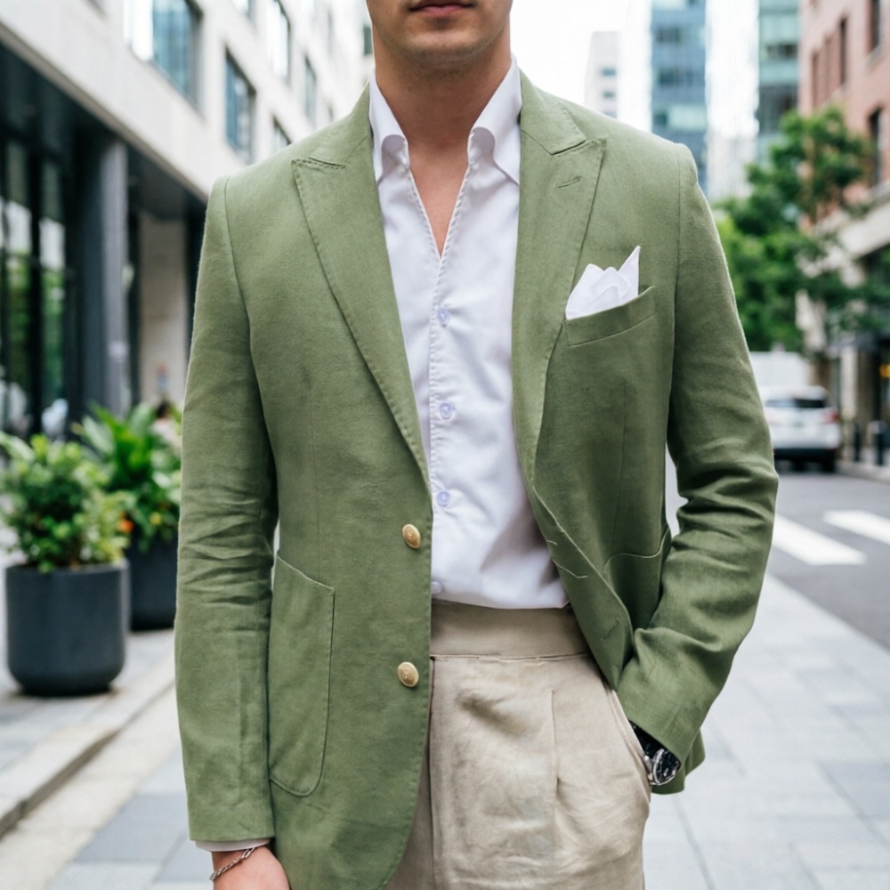 Linnen saliegroene herenpakken - Men'S Semi Formal Office Wear recensie en prijs